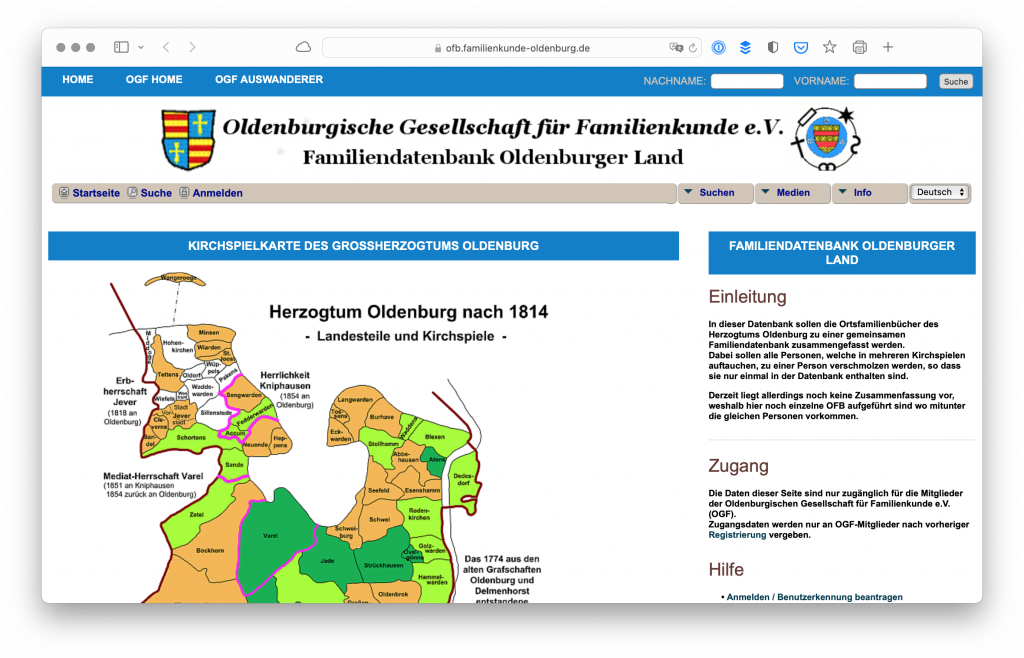 Familiendatenbank Oldenburger Land